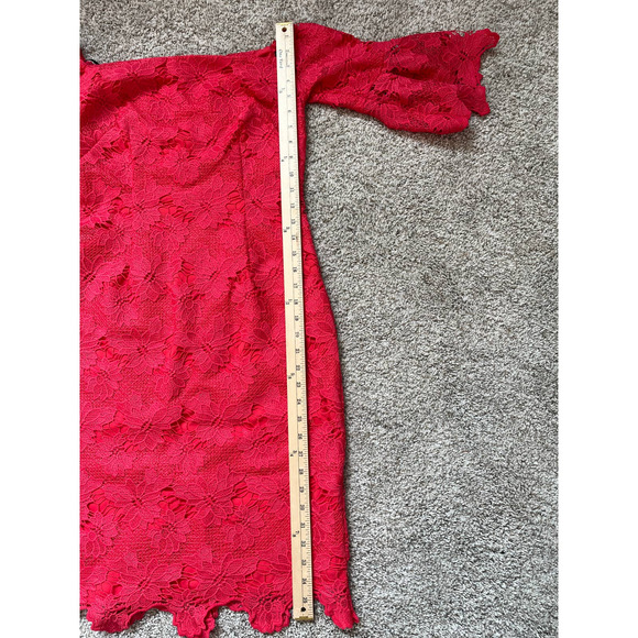 Vince Camuto Coral Lace Overlay Body Con Off Shoulder Dress Size 2 - Picture 12 of 14